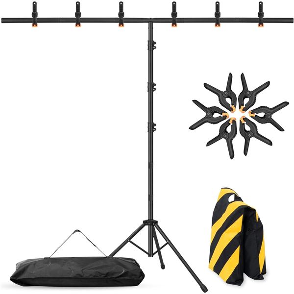 1 Coliflor T-Shape Portable Photography Backdrop Stand Kit - 8FT x 5.2FT - Brand New Sealed