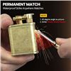 Image 6 : 1 Refillable Vintage Brass Trench Lighter w/ Permanent Match - Brand New