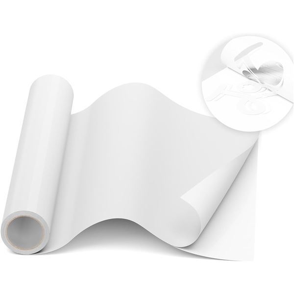 2 Rolls of White Permanent Vinyl for Cricut Cutting/Vinyl/Decal Crafts (12" x 6FT Size) - New