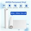 Image 4 : 2 Rolls of White Permanent Vinyl for Cricut Cutting/Vinyl/Decal Crafts (12" x 6FT Size) - New