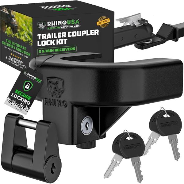 1 RhinoUSA Heavy-Duty Trailer Hitch Lock Kit for RV/Camper/Trailer/Boat - Brand New!