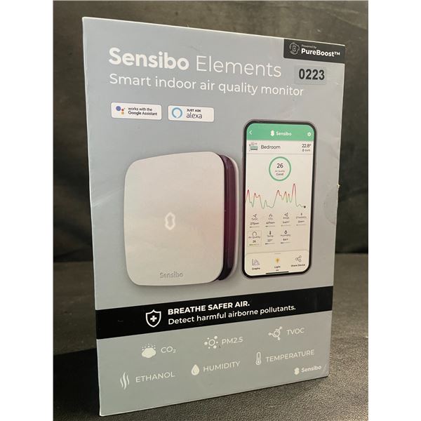 1 Sensibo Elements Smart Wifi Indoor Air Quality Monitor - Detects Harmful Airborne Pollutants; NEW!