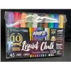 Image 1 : 1 Pack of Arts & Crafts Liquid Chalk Erasable Markers - 10 Colours - New