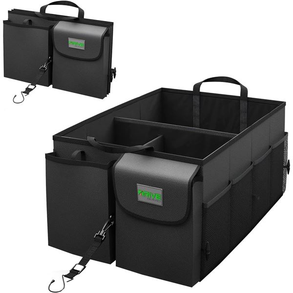 1 Drive Auto Collapsible Car Trunk Organizer; Collapsible Multi-Compartment Trunk Organizer - New