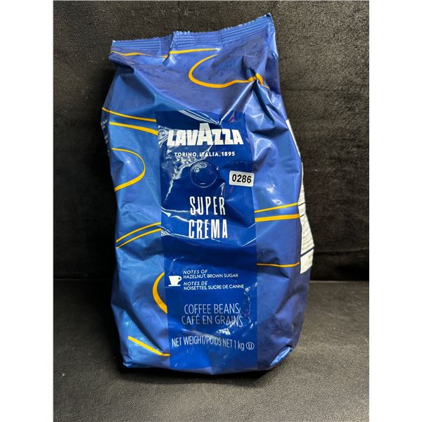 1 1KG Bag of Lavazza Super Crema Coffee Beans with Notes of Hazelnut and Brown Sugar - New