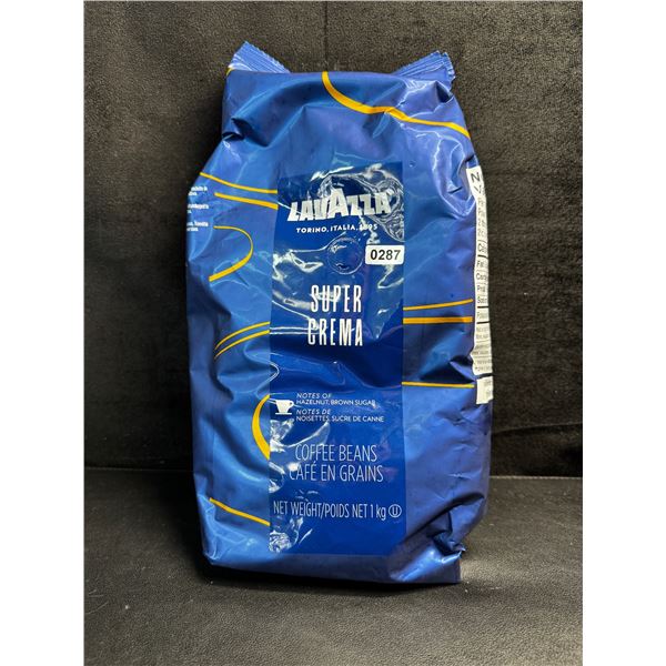 1 1KG Bag of Lavazza Super Crema Coffee Beans with Notes of Hazelnut and Brown Sugar - New