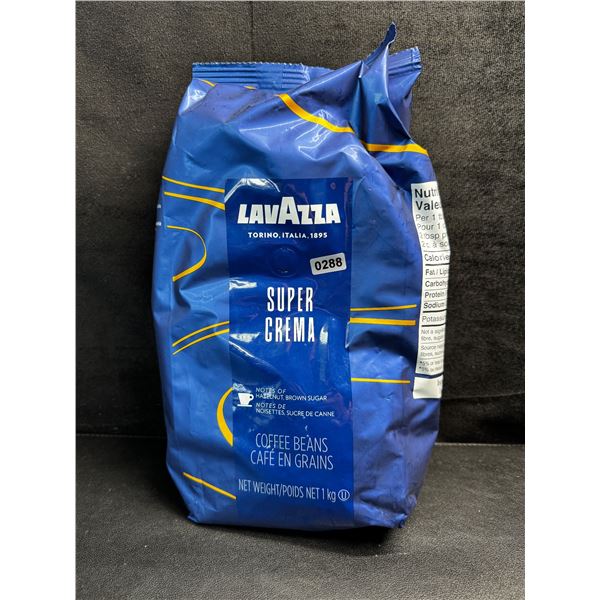 1 1KG Bag of Lavazza Super Crema Coffee Beans with Notes of Hazelnut and Brown Sugar - New