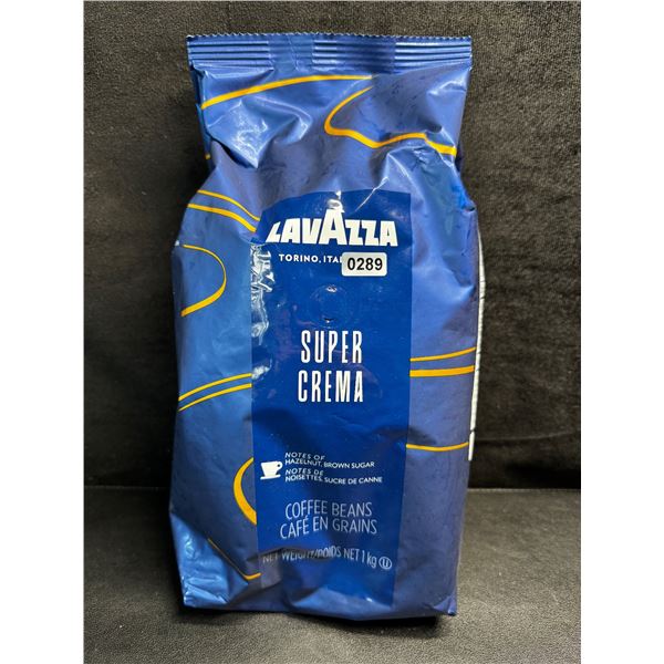 1 1KG Bag of Lavazza Super Crema Coffee Beans with Notes of Hazelnut and Brown Sugar - New