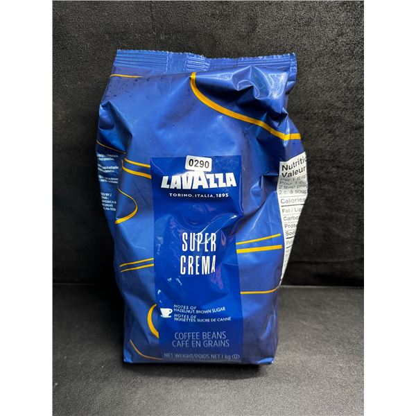 1 1KG Bag of Lavazza Super Crema Coffee Beans with Notes of Hazelnut and Brown Sugar - New