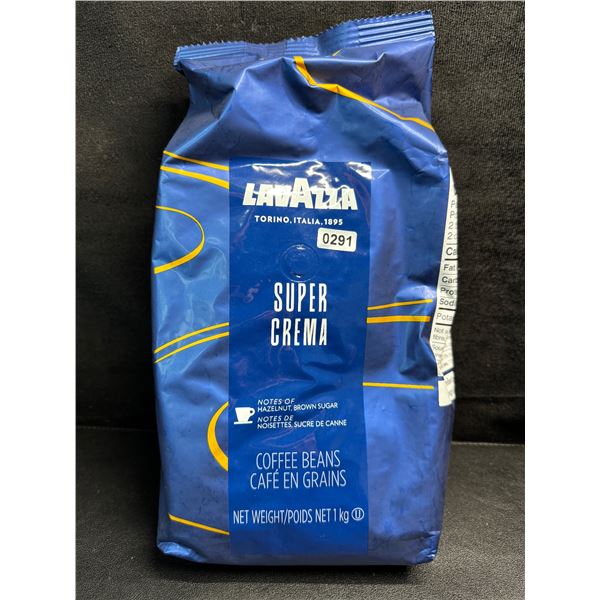 1 1KG Bag of Lavazza Super Crema Coffee Beans with Notes of Hazelnut and Brown Sugar - New