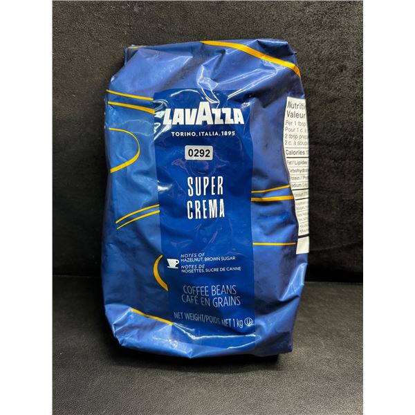 1 1KG Bag of Lavazza Super Crema Coffee Beans with Notes of Hazelnut and Brown Sugar - New