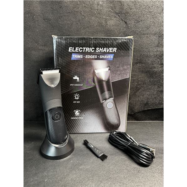 1 USBC Rechargeable Waterproof Body Hair Trimmer with LED Light and Charge Base - New
