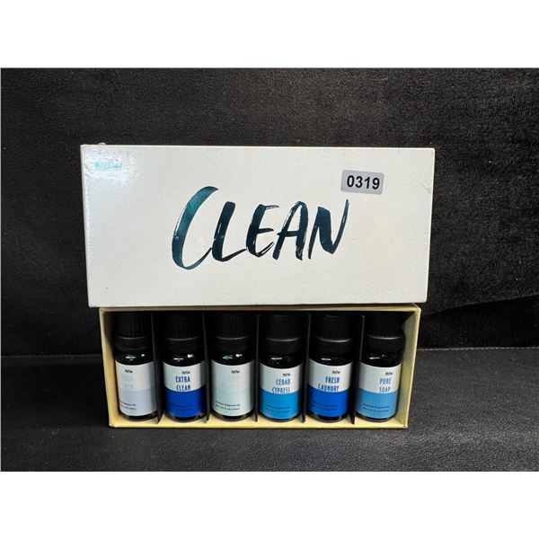 1 6-Pack of Clean Premium Fragrance Essential Oils for Aroma Diffusers/Candles/Home and More - New