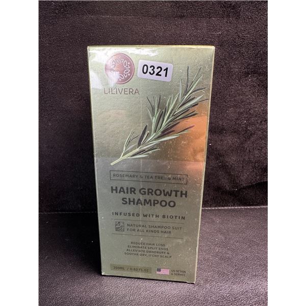 1 Bottle of Lilivera Rosemary Tea Tree and Mint Hair Growth Shampoo with Biotin - New