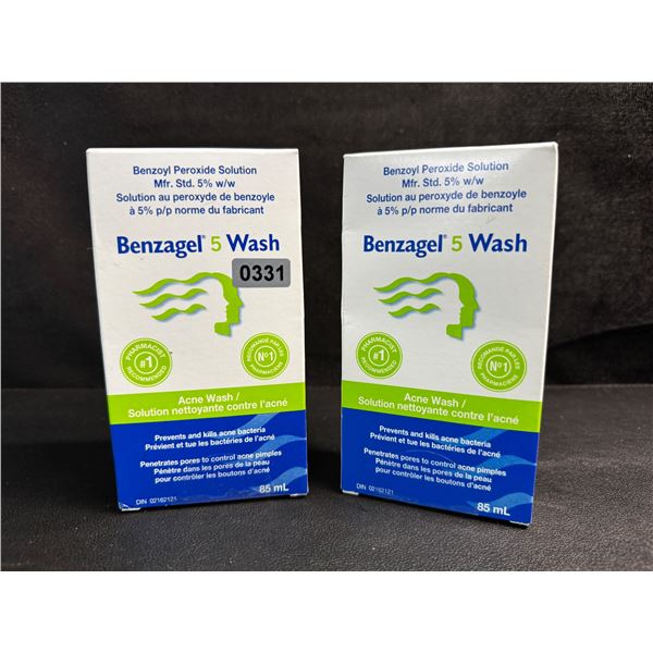 2 Boxes of Benzagel 5 Peroxide Solution Acne Wash - New
