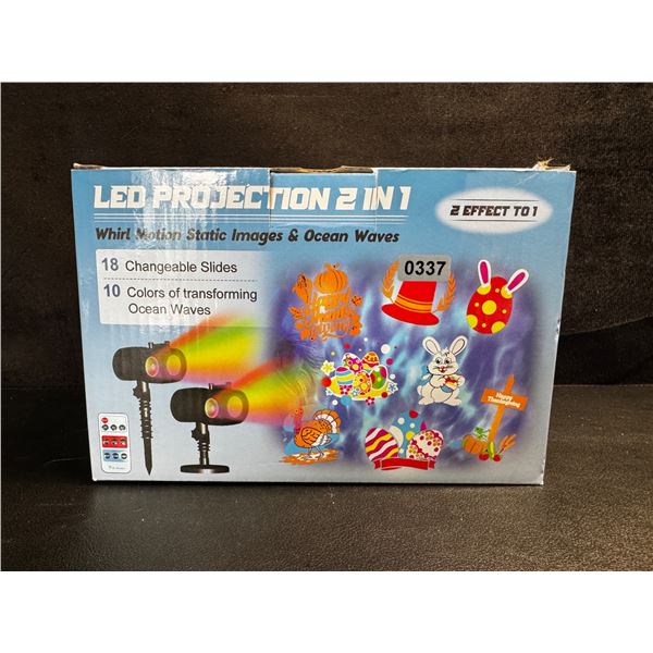 1 2 IN 1 LED Holiday/Festival Projector Lamp Includes Slides - New