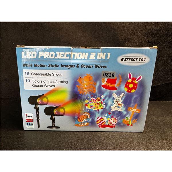 1 2 IN 1 LED Holiday/Festival Projector Lamp Includes Slides - New