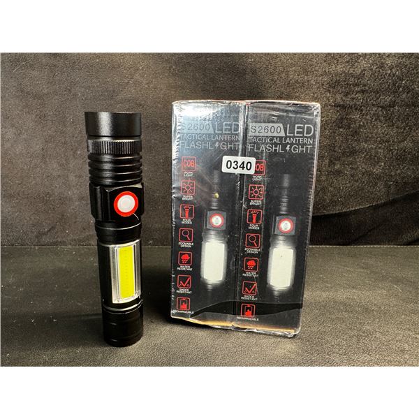 1 2-Pack of S2600 Rechargeable LED Tactical Flashlights with Strobe - New