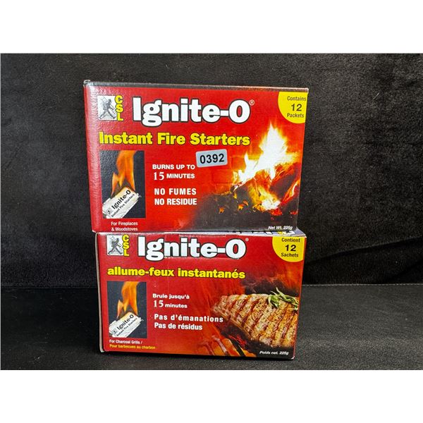 2 Boxes of Ignite-O Instant Fire Starters for Fireplaces/Grills/Camping and More - New