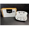 Image 1 : 1 Amazon Basics 3 Outlet Surge Protector Wall Tap with 2 USB Ports - New