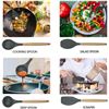 Image 4 : 1 Grey Silicone Kitchen Utensil Set with Wood Holder - 11PC Kitchen Utensil Set - New