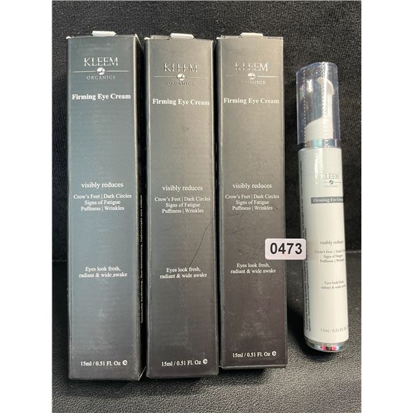 3 Boxes of Kleem Organics Firming Eye Creams (15ml) Reduces Puffiness/Dark Spots/Wrinkles - New