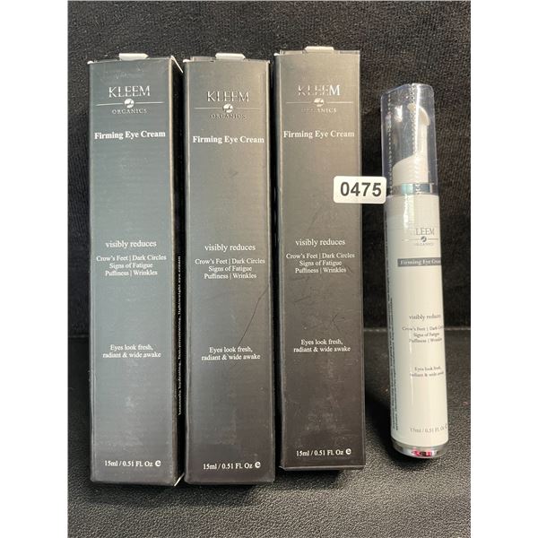 3 Boxes of Kleem Organics Firming Eye Creams (15ml) Reduces Puffiness/Dark Spots/Wrinkles - New