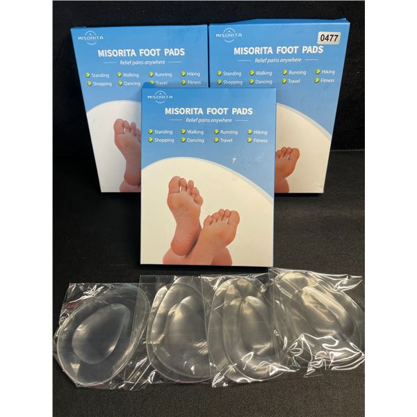 3 Boxes of Misorita Foot Pads; Ball of Foot Cushions for Foot Pain Relief (8 Per Box) - New