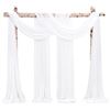 Image 1 : 2-Pack of Wedding Arch Panels/Chiffon Fabric Drapes (28" x 20FT) Cream White - New in Box