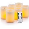 Image 1 : 6-Pack Set of LED Flameless Candles with Remote Control - Real Wax - New