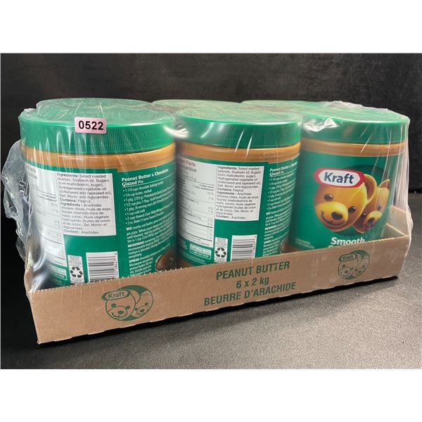 1 Case of 6 x 2KG Jars of Kraft Smooth Peanut Butter - New Sealed (EXP: AU28/2025)