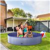 Image 5 : 1 Foldable 63" Large Dog/Kids Pool with Cover - Heavy Duty PVC Dog Swimming Pool - New