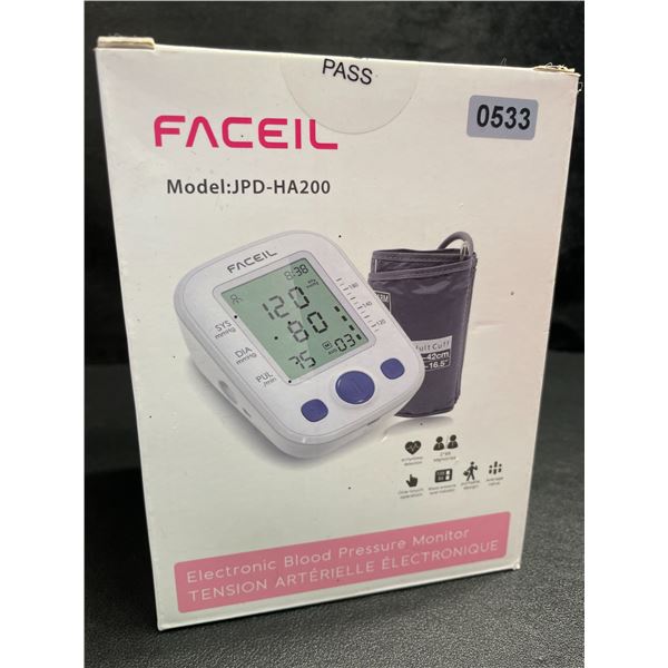 1 Faceil Electronic Blood Pressure Monitor; Upper-Arm BP Monitor - New Sealed