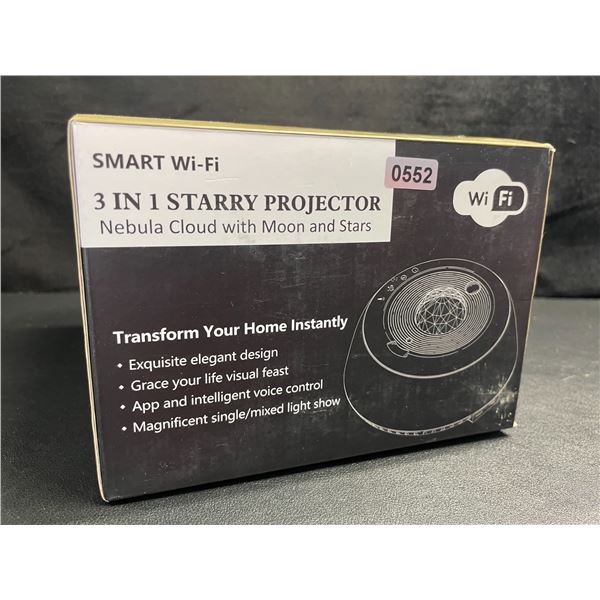 1 Smart Wi-Fi 3-in-1 Starry Sky Galaxy Projector; Projects Nebulas with Moon & Stars - New!