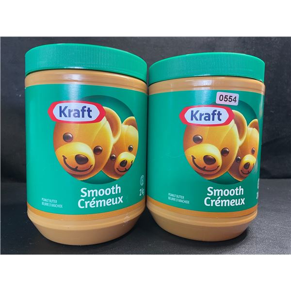 2 Kraft Smooth Peanut Butter - Large 2KG Jars - BB: AU 28/2025 - New Sealed