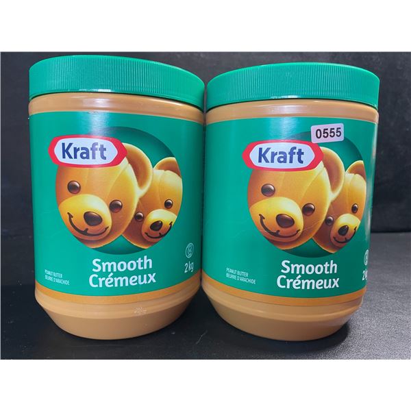 2 Kraft Smooth Peanut Butter - Large 2KG Jars - BB: AU 28/2025 - New Sealed