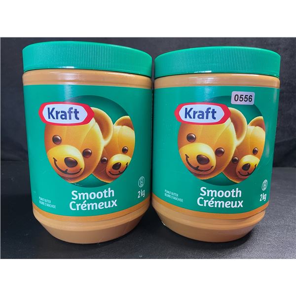 2 Kraft Smooth Peanut Butter - Large 2KG Jars - BB: AU 28/2025 - New Sealed