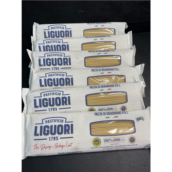 6 Packs of Pastificio Liguori Spaghetti Alla Chitarra Pasta (454g) - New Sealed