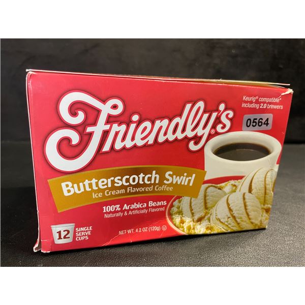 1 Box of Friendly's Butterscotch Swirl Ice Cream Flavored Coffee - 12 K-Cup Pods - New