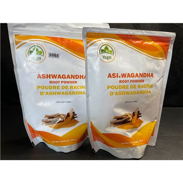2 Yogti Ashwagandha Root Powder - 500g Per Bag - For Use in Herbal Medicines - New