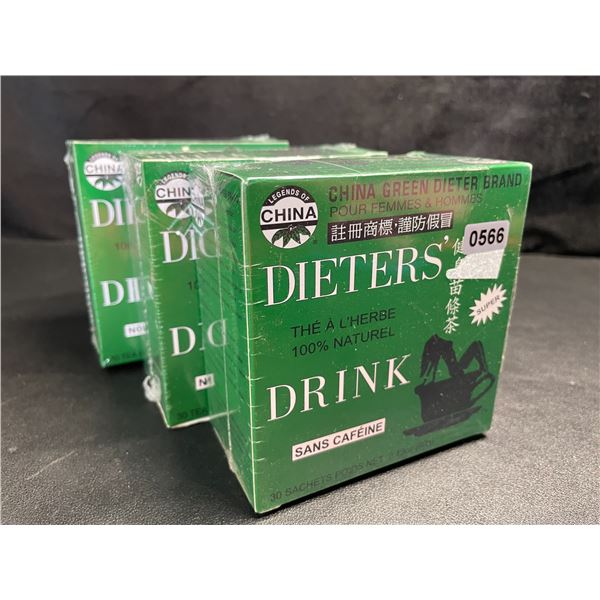 3-Pack of Uncle Lees China Green Dieters Nature Herbal Drink Tea (90 Tea Bags Total) - New