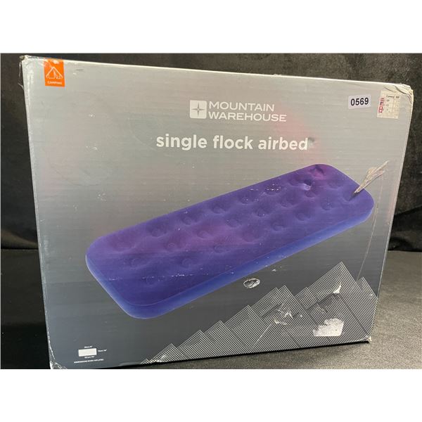 1 Mountain Warehouse Single Flock Airbed (75" x 29" x 9") for Outdoors/Camping - Brand New