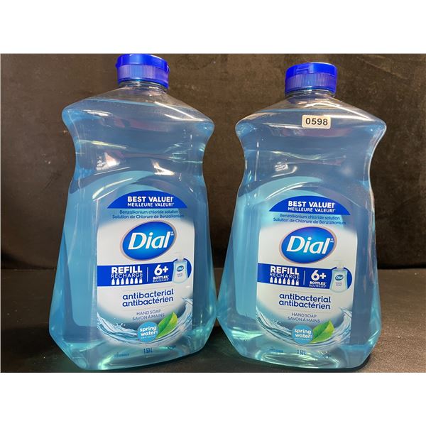 2 Dial Antibacterial Hand Soaps - Spring Water Scent - Large 1.53L Size - New