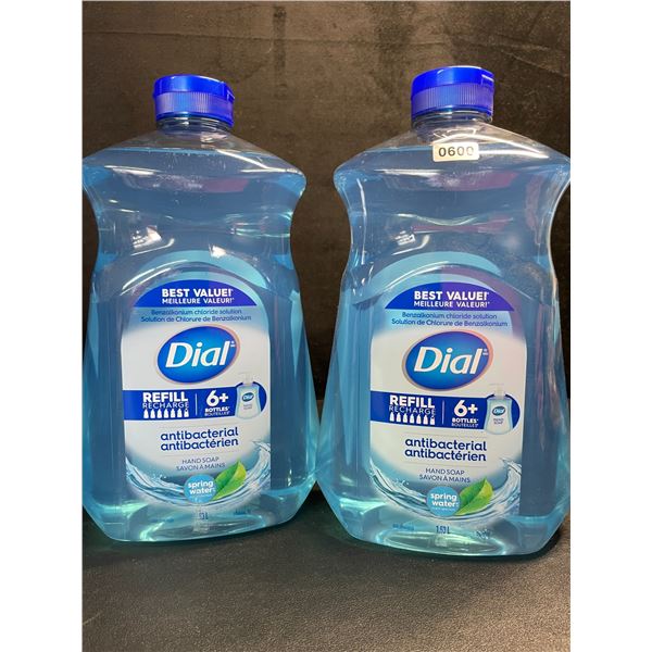 2 Dial Antibacterial Hand Soaps - Spring Water Scent - Large 1.53L Size - New