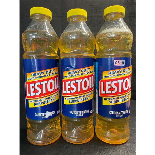 3 Bottles of Lestoil Heavy Duty Multi-Purpose Cleaners - 800ml Each - New