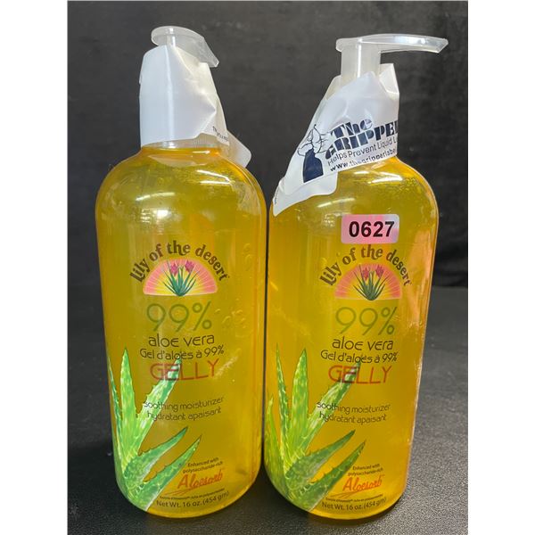 2 Lily of the Desert 99% Aloe Vera Gelly Soothing Moisturizer - 16oz Each - New