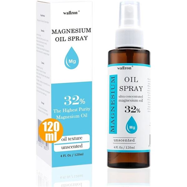 3 Boxes of 32% Unscented High Purity Magnesium Oil Sprays (120ml Each) - New