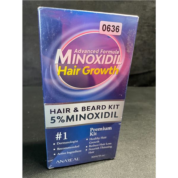 1 Anareal Advanced 5% Minoxidil for Hair Growth - Hair & Beard Kit - 30ml - New Sealed