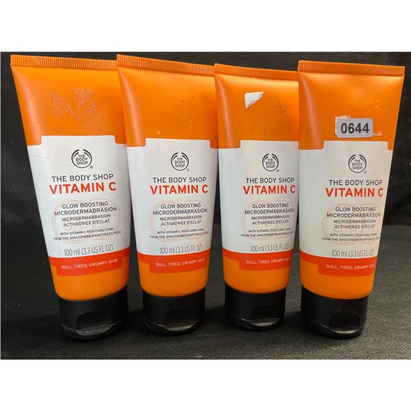 4 The Body Shop Vitamin C Glow Boosting Microdermabrasion Facial Exfoliators - 100ml - New