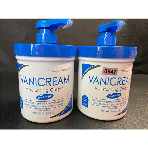 2 Vanicream Moisturizing Creams for Sensitive Skin - 1LB Each - Brand New